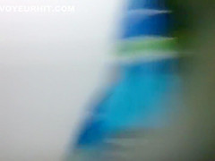 Amazing tits in swimming pool cabin