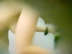 Amazing tits in swimming pool cabin