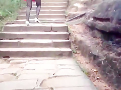 Cinese milf in a public park