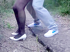 Cinese milf in a public park