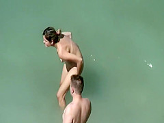 Voyeur caught funny sex in the water