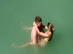 Voyeur caught funny sex in the water