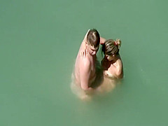 Voyeur caught funny sex in the water