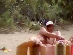 Nude couples on beach