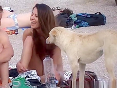 Small boobs nudist chick with trimmed pussy