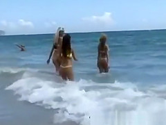 Hot models on the beach