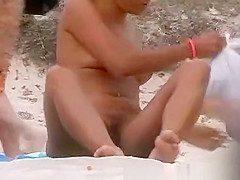 Redhead naked at beach