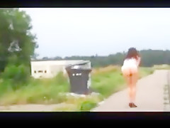 junior brunette shows off and sucks a guy on a rest air