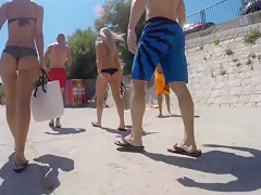 Amazing two crotian asses in bikini