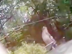 Beth gets pussy shaved outdoors on hidden cam