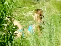 Teen girl spied as she swims in a lake