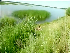 Teen girl spied as she swims in a lake