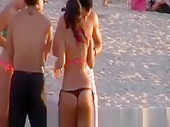 A Hot Chick in a Thong on the Beach