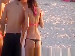A Hot Chick in a Thong on the Beach