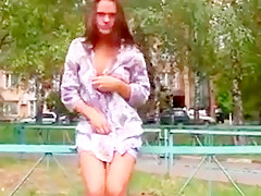 Gorgeous girl flashing in public 2