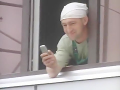 Sexy woman on a construction site