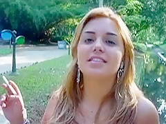 Crazy homemade Blonde, Smoking adult scene