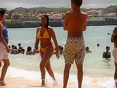 Eye candy black girl on the beach