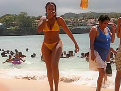 Eye candy black girl on the beach