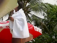 Eye candy black girl on the beach