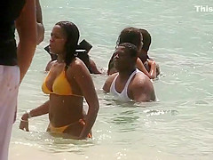 Eye candy black girl on the beach