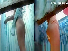 Girls Dressing in beach cabin Compilation