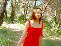 Petite girl gets sex in forest of homeless man
