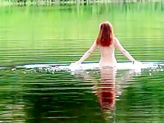 Nude swimming in volga-river