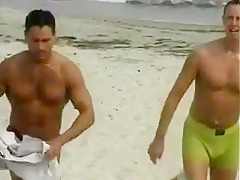 Two sluts blondes fucked in forest near the beach