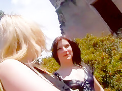 Lillian has sex outdoors with big guy