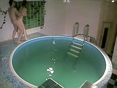 Couple caught fucking in a wellness pool