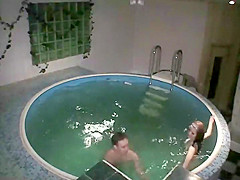 Couple caught fucking in a wellness pool