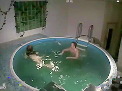 Couple caught fucking in a wellness pool