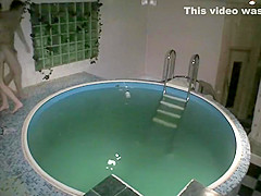 Couple caught fucking in a wellness pool