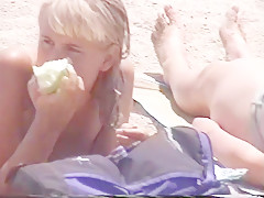 Adorable girls on greek beach