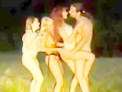 Horny amateur swingers fucking outdoors