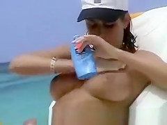 Boobs And Baseball Cap Hidden Beach