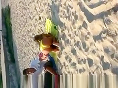 Sexy blonde chick in yellow bikini