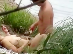 Sexy big tits milf caught cheating outdoor