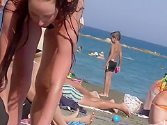 Incredible beach girl in a sexy bikini
