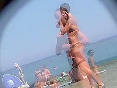 Incredible beach girl in a sexy bikini
