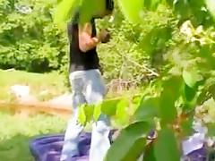 Latvian college girl gets fucked outside