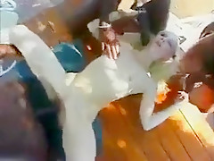 Hottest amateur Gangbang, Interracial adult scene