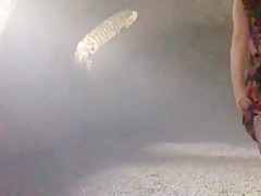 Slutty Milf flashing in a public place