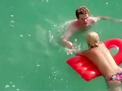 Grumpy topless girl needed a hug