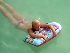 Grumpy topless girl needed a hug