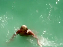 Grumpy topless girl needed a hug