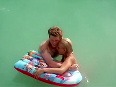 Grumpy topless girl needed a hug