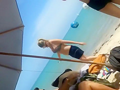 Close up spying of a smooth firm butt