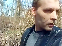Outdoor Girl Gives Blow Job In The Forest
